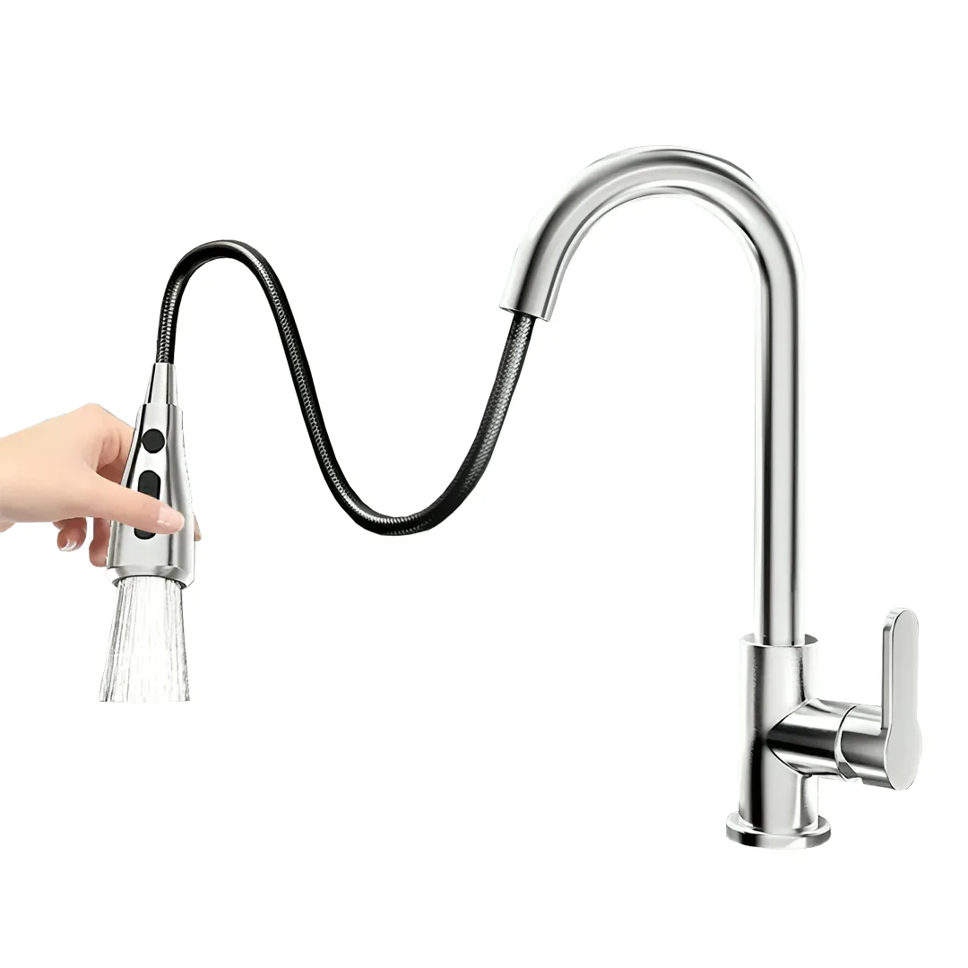 Grifo Cocina Monomando con Rociador Extensible Giro 360 grados