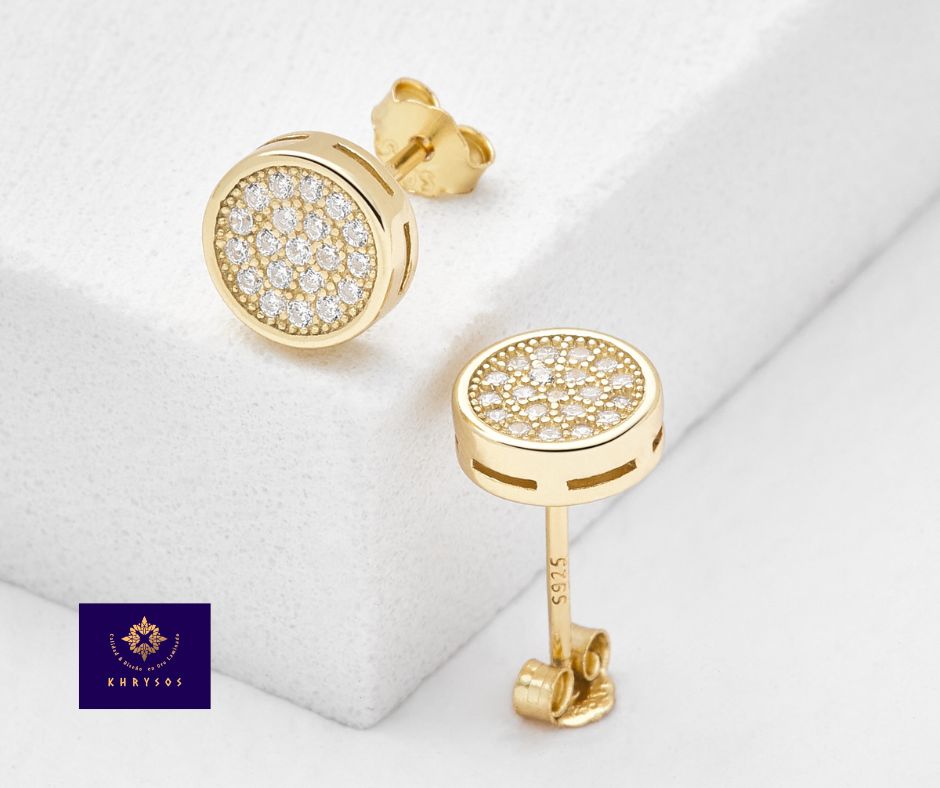 Aretes Queen plata oro - Imagen 2