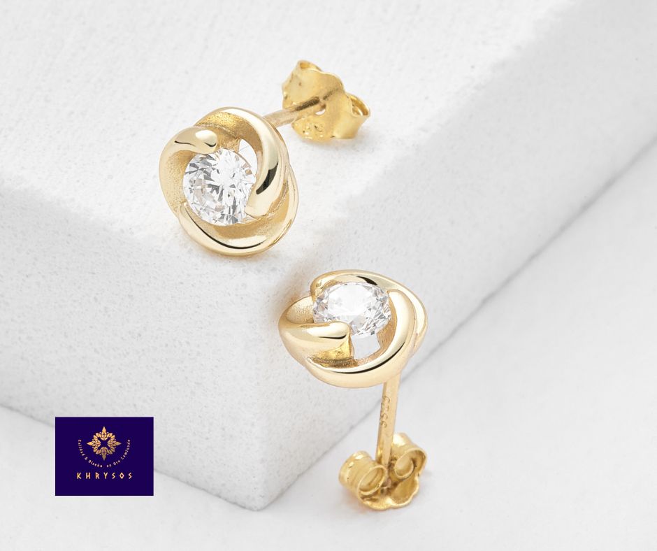 Aretes Topi plata oro - Imagen 2