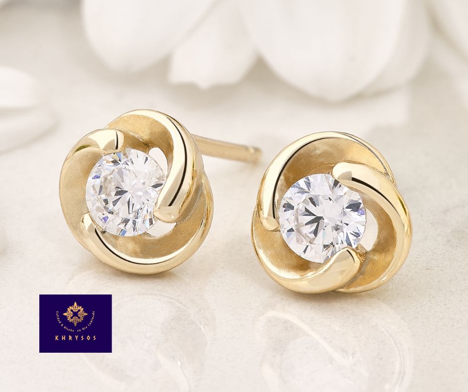 Aretes Topi plata oro