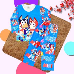 Pijama niña Bluey en tela piel de durazno