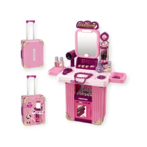 Kit Maleta Tocador Belleza juguete Infantil Espejo luz