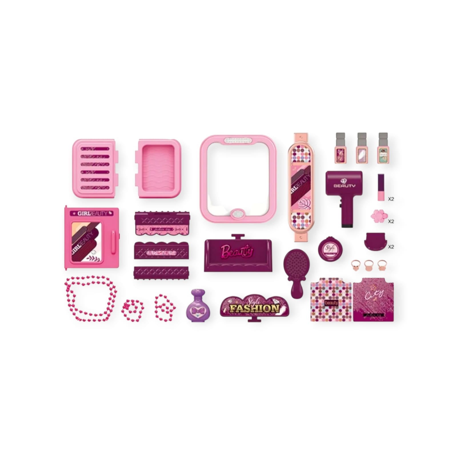 Kit Maleta Tocador Belleza juguete Infantil Espejo luz - Imagen 4