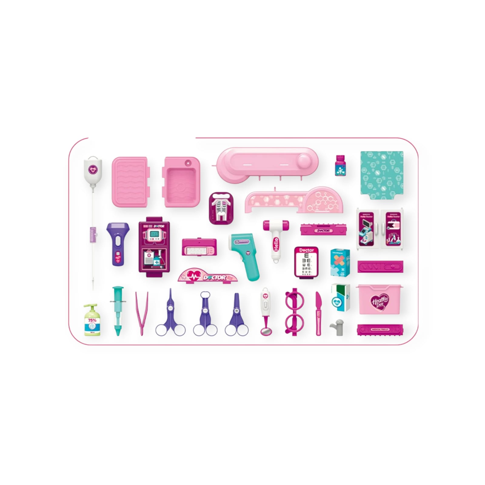 Kit maleta doctora juguete didactico rodachines portatil - Imagen 4