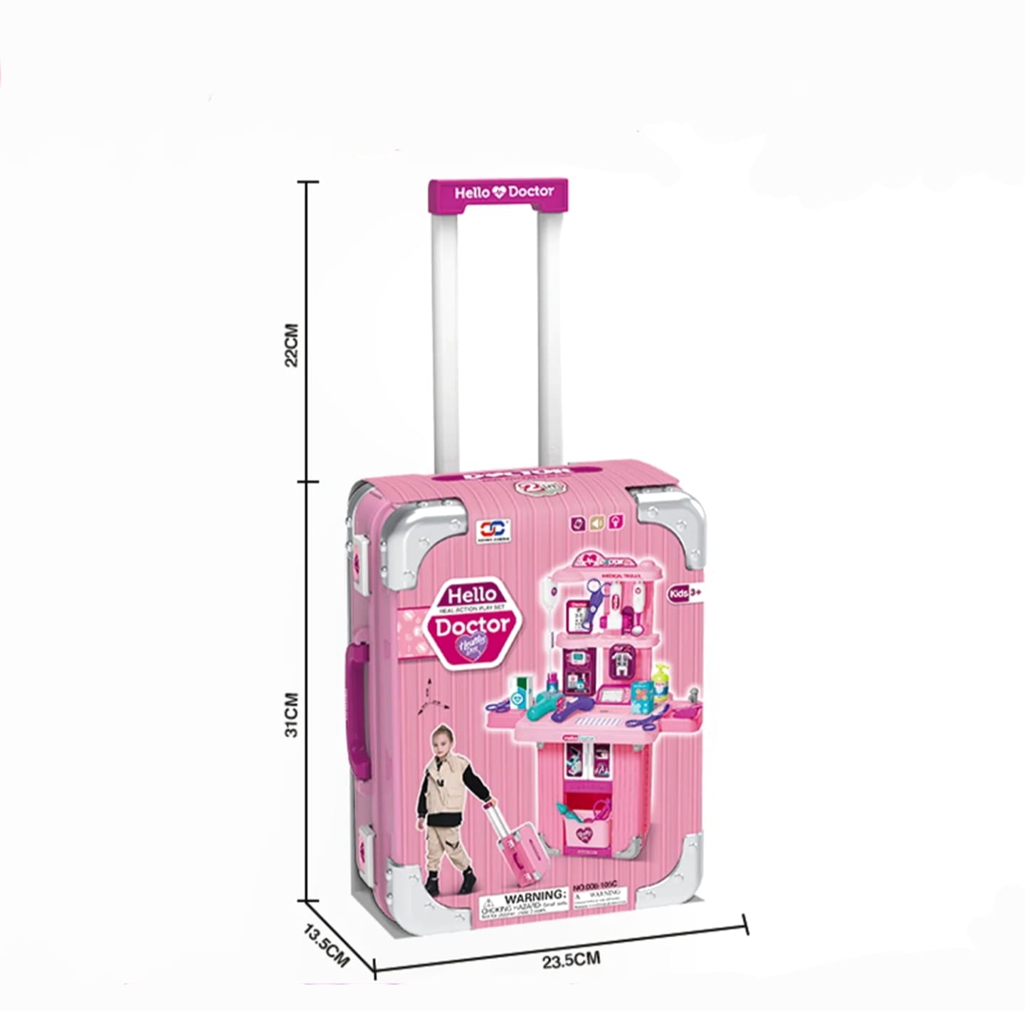 Kit maleta doctora juguete didactico rodachines portatil - Imagen 5