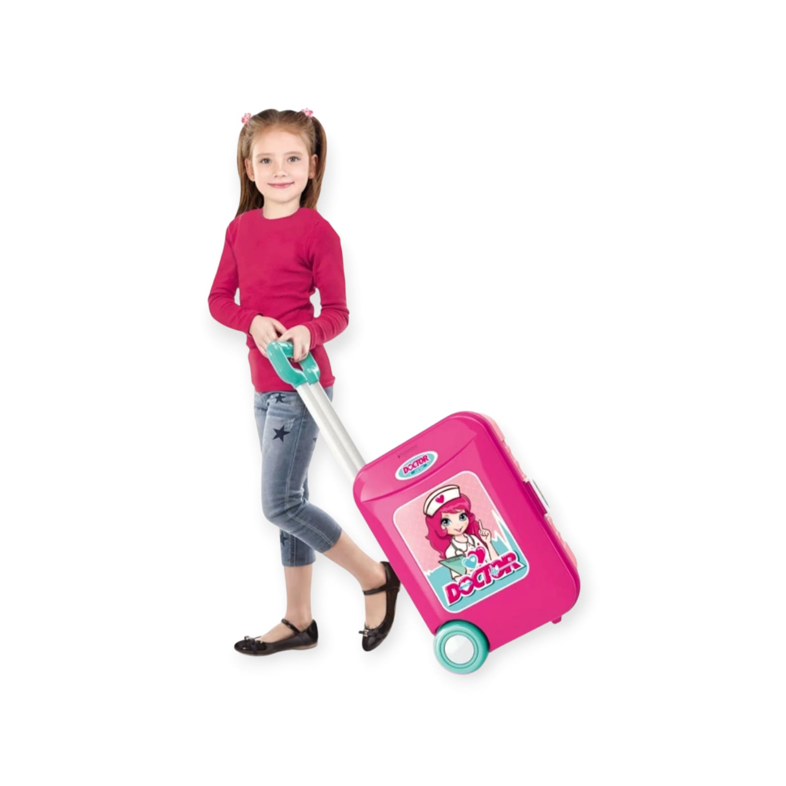 Juguete doctor didactico niña maleta con rodachines portable - Imagen 3