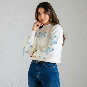 Sweater trenza coquette Azul