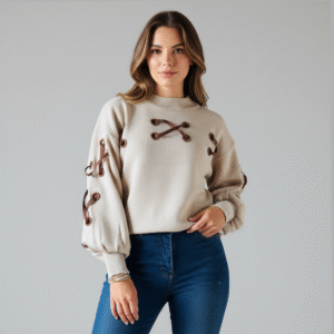 Sweater trenza coquette arena