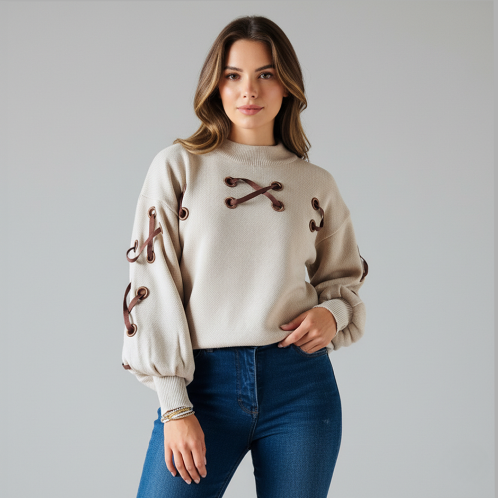 Sweater trenza coquette arena