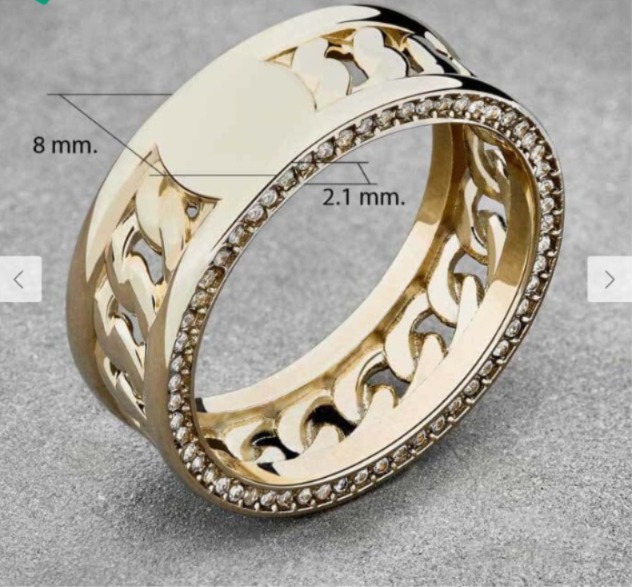 Anillo Zeus para hombre en oro laminado