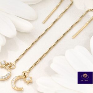 Aretes Luna Plata oro