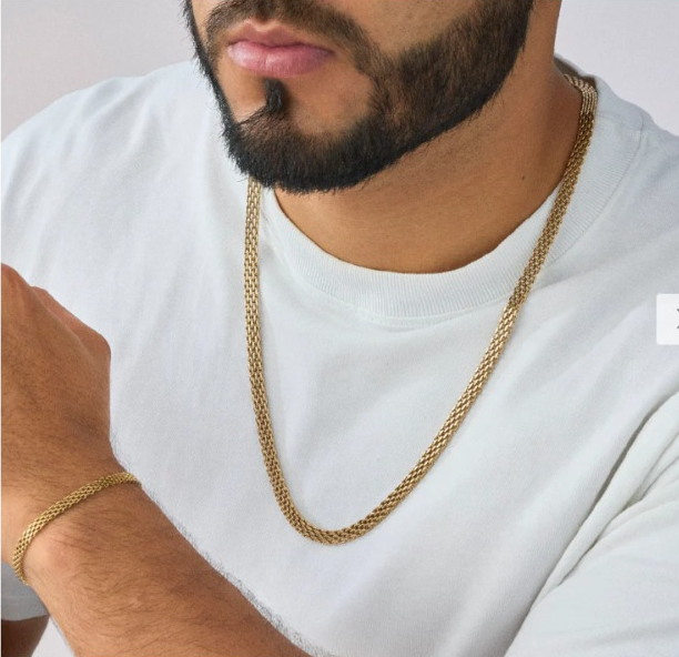 Combo Chinesco cadena y pulso tejido 4mm