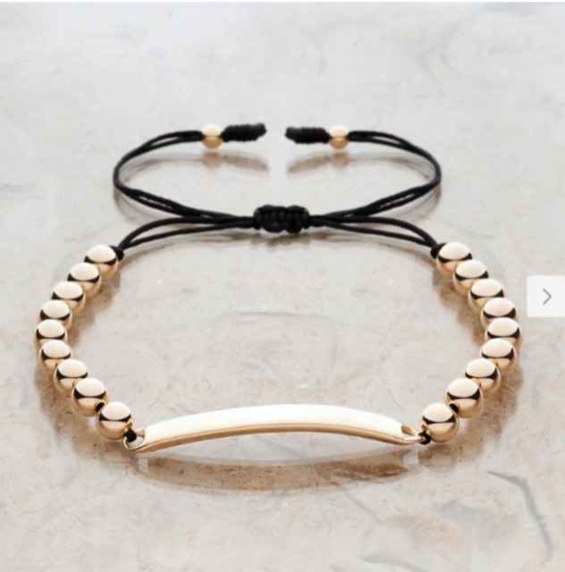 pulsera de balines con placa