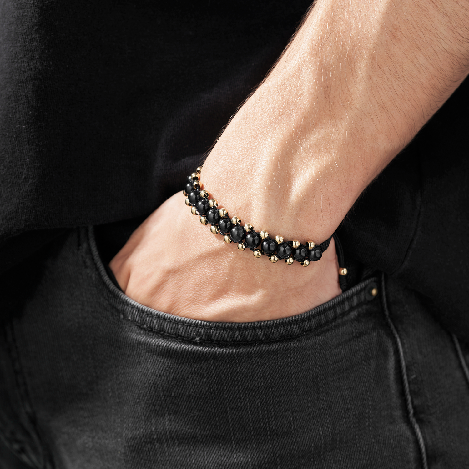 Pulsera 3 lineas piedras naturales - Imagen 4