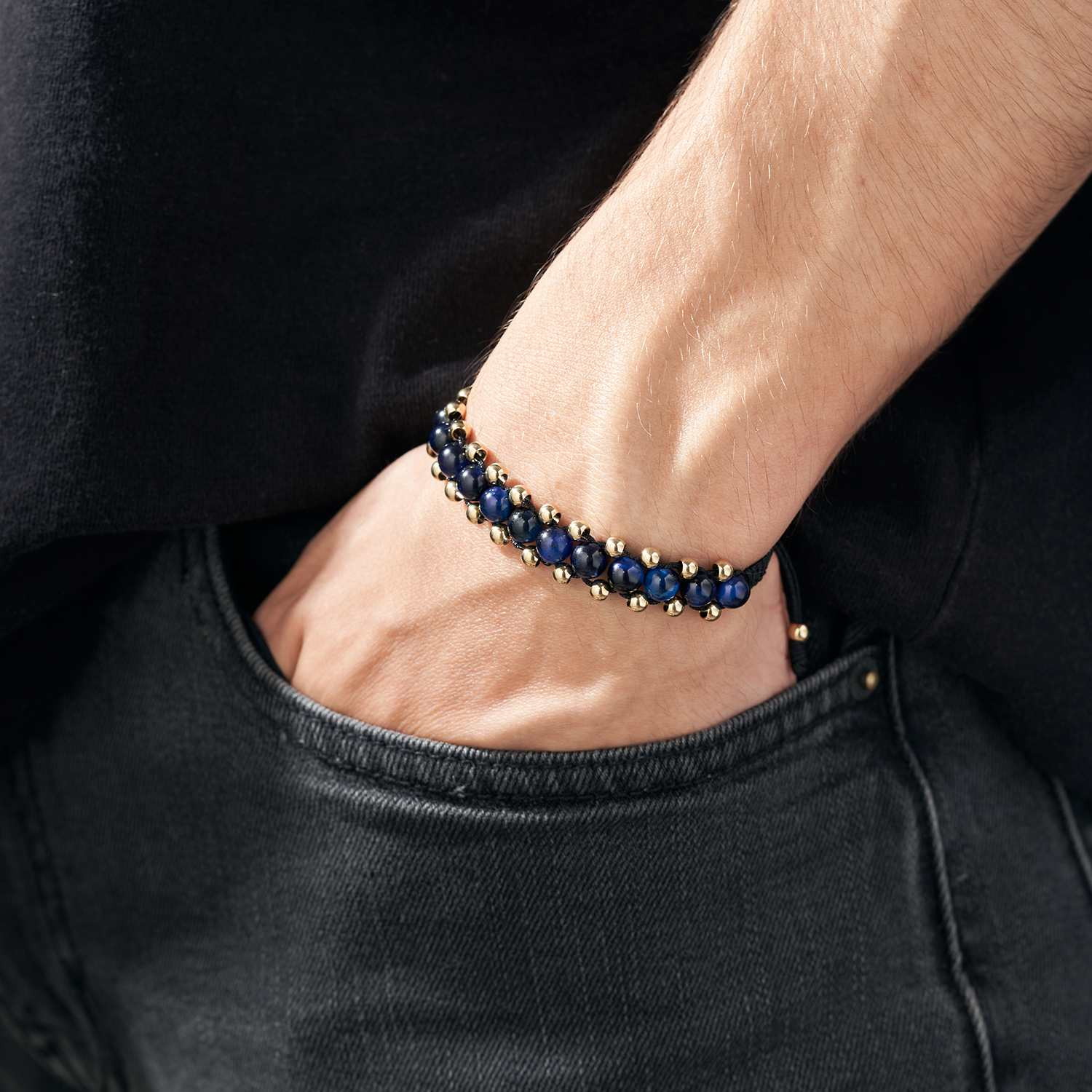 Pulsera 3 lineas piedras naturales - Imagen 5