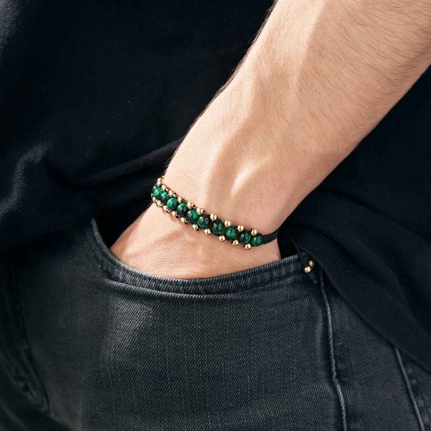 Pulsera 3 lineas piedras naturales - Imagen 6