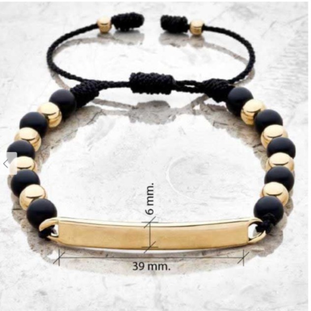 Pulsera balines placa intercalada - Imagen 2