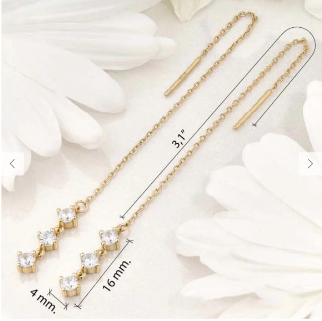 Aretes kiara Plata oro - Imagen 2