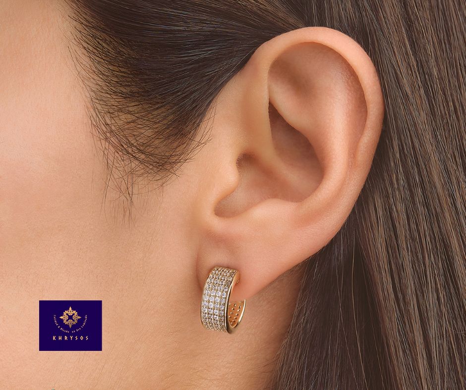 Aretes olimpia plata oro - Imagen 3