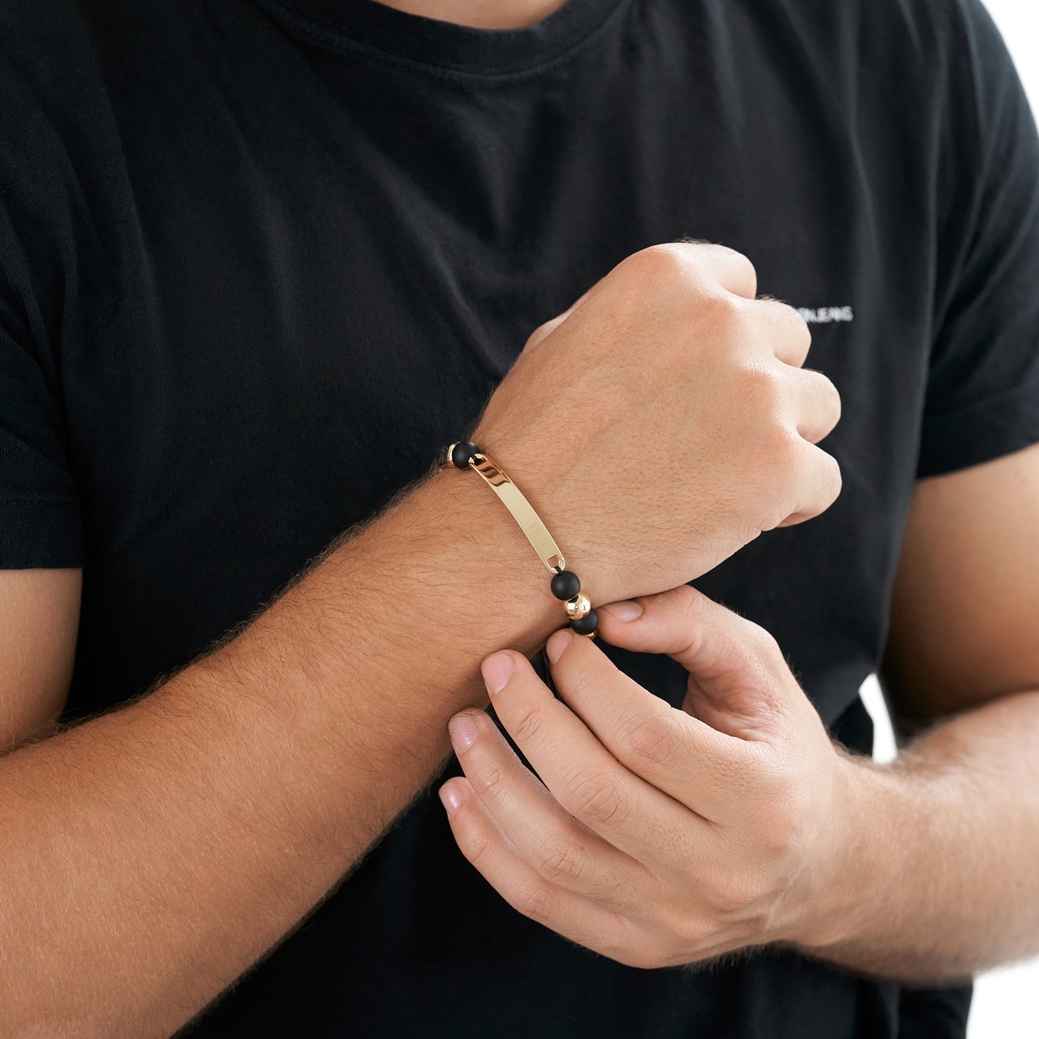 Pulsera balines placa intercalada - Imagen 4