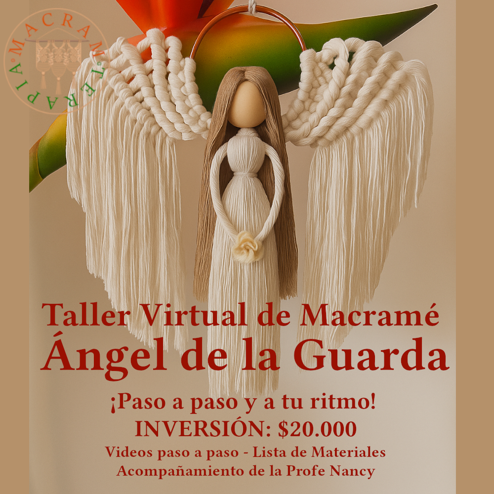 Ángel de la Guarda en Macramé Taller Curso Virtual