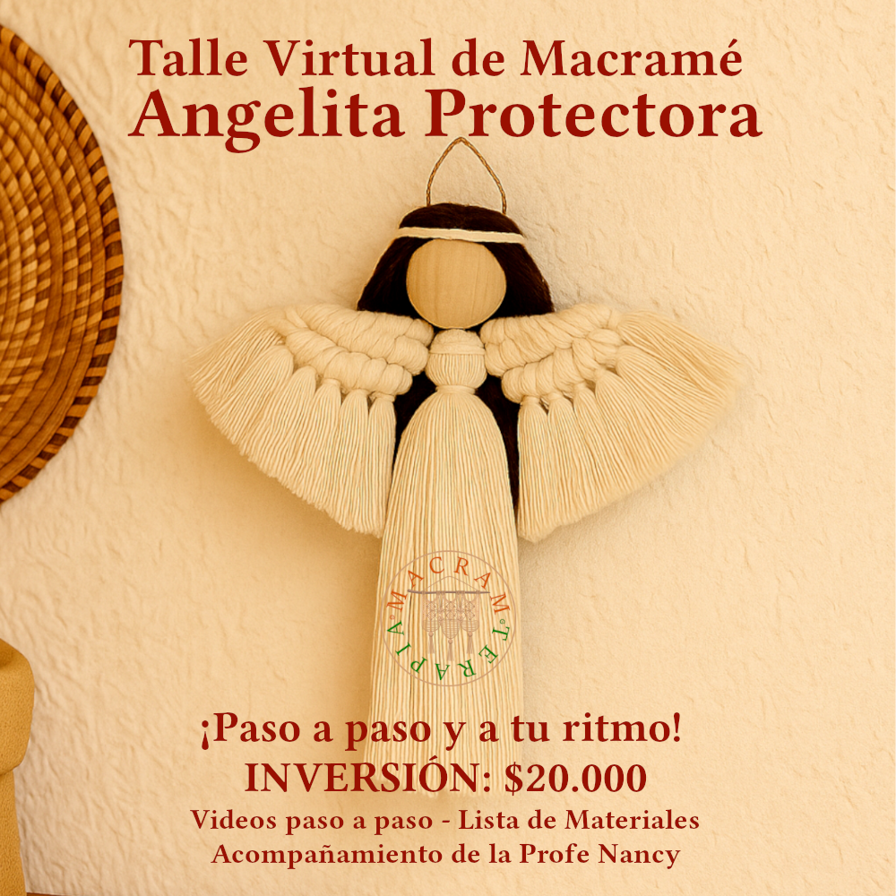 Taller Curso Virtual Angelita Protectora: Sus alas inspiran amor y cuidado, recordándonos que siempre hay una luz que vela por nosotros.